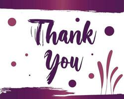 Thank You Card Design with Thank You Lettering and Paint-Inspired Background vector