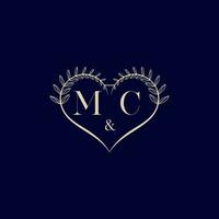 mc floral amor forma Boda inicial logo vector