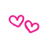 two pink heart isolated png