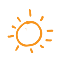 Sol mão desenhado elemento png