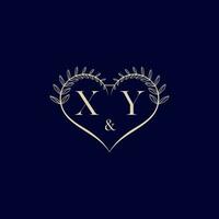 XY floral love shape wedding initial logo vector