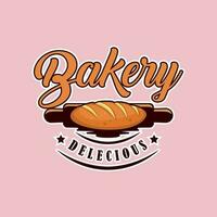 panadería diseño logo modelo color vector