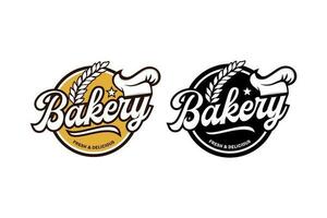 Bakery chef logo template collection vector