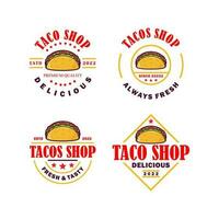 Logo vector set taco template design white background