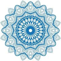 Mandala drawing for coloring blue lines. white background coloring book vector