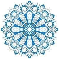 Mandala drawing for coloring blue lines. white background coloring book vector