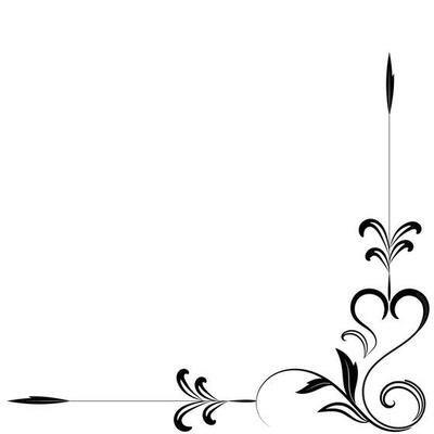 Thin line vintage corner. Medieval period of the Victorian dynasty. Fancy black monogram frame design element abstract icon collection Flower simple symbol