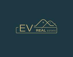 ev real inmuebles consultores logo diseño vectores imágenes lujo real inmuebles logo diseño