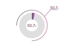 3.7 Percentage circle diagrams Infographics vector, circle diagram business illustration, Designing the 3.7  Segment in the Pie Chart. vector