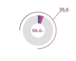 6.6 Percentage circle diagrams Infographics vector, circle diagram business illustration, Designing the 6.6  Segment in the Pie Chart. vector