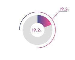 19.2 porcentaje circulo diagramas infografia vector, circulo diagrama negocio ilustración, diseño el 19.2 segmento en el tarta cuadro. vector
