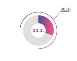 30.3 Percentage circle diagrams Infographics vector, circle diagram business illustration, Designing the 30.3  Segment in the Pie Chart. vector