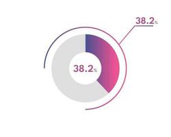 38.2 Percentage circle diagrams Infographics vector, circle diagram business illustration, Designing the 38.2  Segment in the Pie Chart. vector