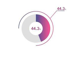 44.3 Percentage circle diagrams Infographics vector, circle diagram business illustration, Designing the 44.3  Segment in the Pie Chart. vector