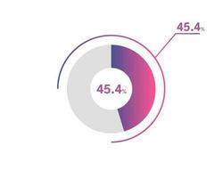 45.4 Percentage circle diagrams Infographics vector, circle diagram business illustration, Designing the 45.4  Segment in the Pie Chart. vector