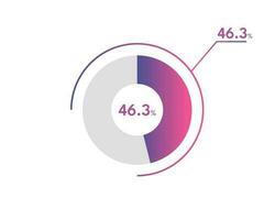 46.3 Percentage circle diagrams Infographics vector, circle diagram business illustration, Designing the 46.3  Segment in the Pie Chart. vector