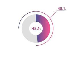 48.1 Percentage circle diagrams Infographics vector, circle diagram business illustration, Designing the 48.1  Segment in the Pie Chart. vector