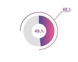 48.1 Percentage circle diagrams Infographics vector, circle diagram business illustration, Designing the 48.1  Segment in the Pie Chart. vector