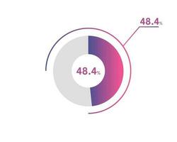 48.4 Percentage circle diagrams Infographics vector, circle diagram business illustration, Designing the 48.4  Segment in the Pie Chart. vector