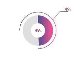 49 Percentage circle diagrams Infographics vector, circle diagram business illustration, Designing the 49  Segment in the Pie Chart. vector