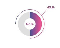 49.8 porcentaje circulo diagramas infografia vector, circulo diagrama negocio ilustración, diseño el 49.8 segmento en el tarta cuadro. vector