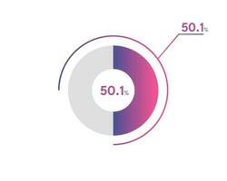 50.1 Percentage circle diagrams Infographics vector, circle diagram business illustration, Designing the 50.1  Segment in the Pie Chart. vector