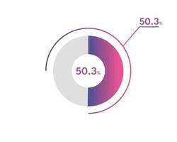 50.3 Percentage circle diagrams Infographics vector, circle diagram business illustration, Designing the 50.3  Segment in the Pie Chart. vector