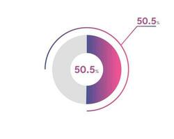 50.5 Percentage circle diagrams Infographics vector, circle diagram business illustration, Designing the 50.5  Segment in the Pie Chart. vector