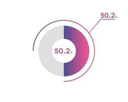 50.2 Percentage circle diagrams Infographics vector, circle diagram business illustration, Designing the 50.2  Segment in the Pie Chart. vector