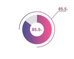 85.5 Percentage circle diagrams Infographics vector, circle diagram business illustration, Designing the 85.5  Segment in the Pie Chart. vector