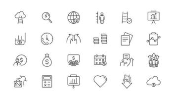 Growth and success line icons collection. Big UI icon set in a flat design. Thin outline icons pack. vector