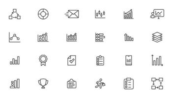 Vector business and finance editable stroke line icon set with money, bank, check, law, auction, exchance, payment, wallet, deposit, piggy, calculator, web and more isolated outline thin symbol