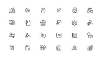 Taxes and accounting line icons collection. Big UI icon set in a flat design. Thin outline icons pack. Vector illustration.