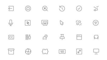 Pixel Perfect. Basic User Interface Essential Set. Line Outline Icons. For App, Web, Print. Editable Stroke. Pixel Stroke Wide with Round Cap and Round Corner vector