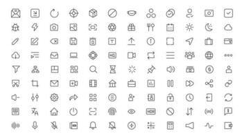 Pixel Perfect. Basic User Interface Essential Set. Line Outline Icons. For App, Web, Print. Editable Stroke. Pixel Stroke Wide with Round Cap and Round Corner vector