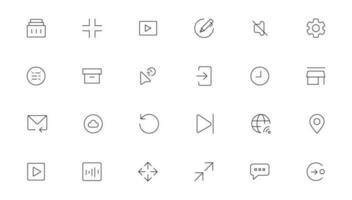 Pixel Perfect. Basic User Interface Essential Set. Line Outline Icons. For App, Web, Print. Editable Stroke. Pixel Stroke Wide with Round Cap and Round Corner vector