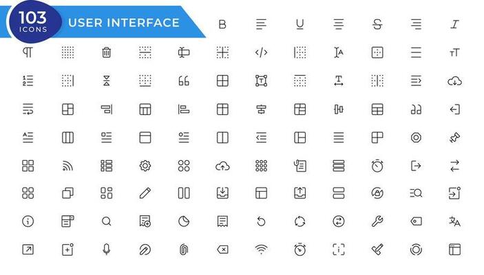 Ui ux icon set, user interface iconset collection.