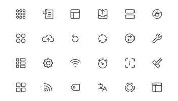 Ui ux icon set, user interface iconset collection. vector