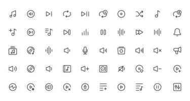 música notas icono colocar, música notas símbolo, música y sonido icono colocar. vector