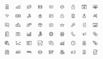 Vector business and finance editable stroke line icon set with money, bank, check, law, auction, exchance, payment, wallet, deposit, piggy, calculator, web and more isolated outline thin symbol