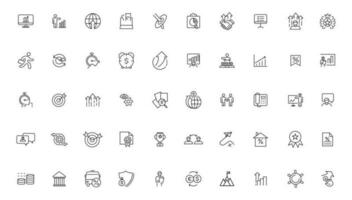 Growth and success line icons collection. Big UI icon set in a flat design. Thin outline icons pack. vector