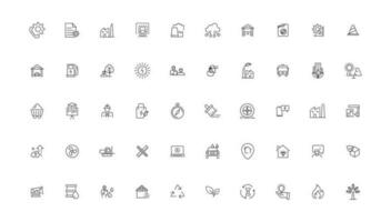 Energy and industry linear icons collection. Energy and industry line icons set. Vector illustrator.