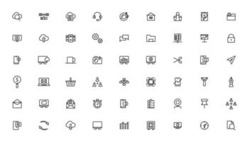 Vector business and finance editable stroke line icon set with money, bank, check, law, auction, exchance, payment, wallet, deposit, piggy, calculator, web and more isolated outline thin symbol