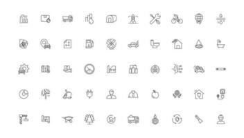 Energy and industry linear icons collection. Energy and industry line icons set. Vector illustrator.