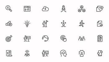 Business and management line icons set. Management icon collection. Vector illustrator
