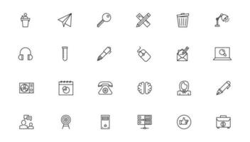 Business and management line icons set. Management icon collection. Vector illustrator