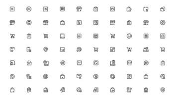 Shopping icons set. E-commerce icon collection. Online shopping thin line icons. Shop icons vector