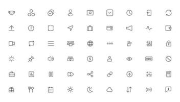 Pixel Perfect. Basic User Interface Essential Set. Line Outline Icons. For App, Web, Print. Editable Stroke. Pixel Stroke Wide with Round Cap and Round Corner vector