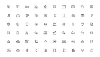 Set of line icons related to data exchange, traffic, files, cloud, server. Outline icon collection. Editable stroke. Vector illustration