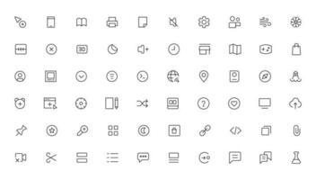 Pixel Perfect. Basic User Interface Essential Set. Line Outline Icons. For App, Web, Print. Editable Stroke. Pixel Stroke Wide with Round Cap and Round Corner vector